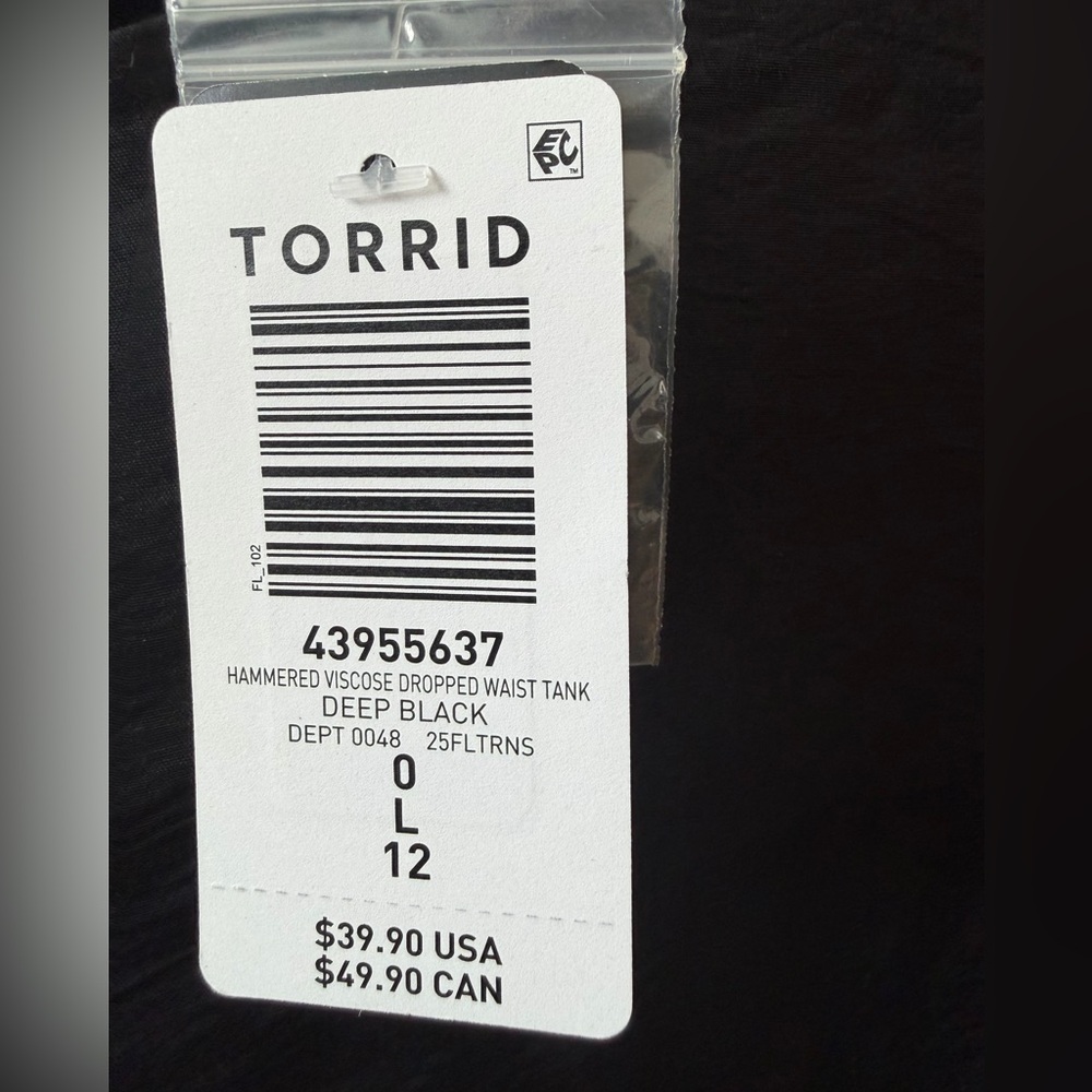 NWT torrid Black Sleeveless Ruffle Hem Top - Picture 6 of 8